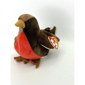 Ty Beanie Baby Early the Robin Bird 1997‎ Red Breast Plush Toy w/ Tags Vintage